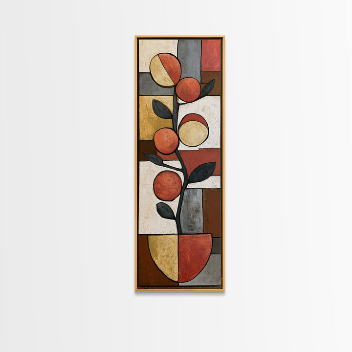 Bold Still Life of Fruit Framed Canvas Print, Expressionist Art, Textured Painting, Living Room Decor, Abstract Art, Expression, EXP-1x3-53