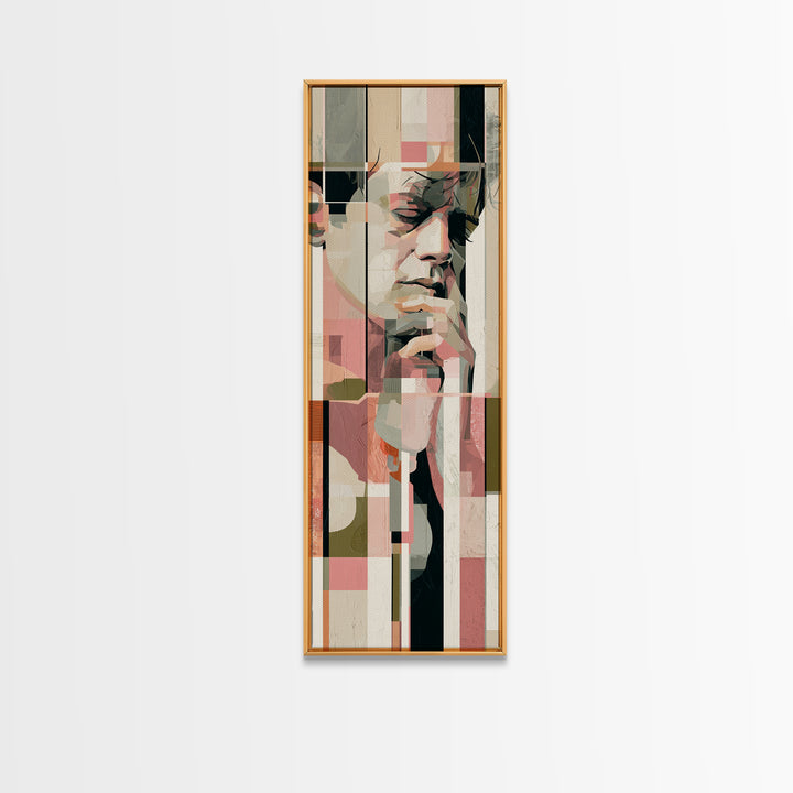 Portrait of a Singer Framed Canvas Print, Expressionist Art, Contemporary Art, Living Room Decor, Fine Art, Expression, EXP-1x3-8