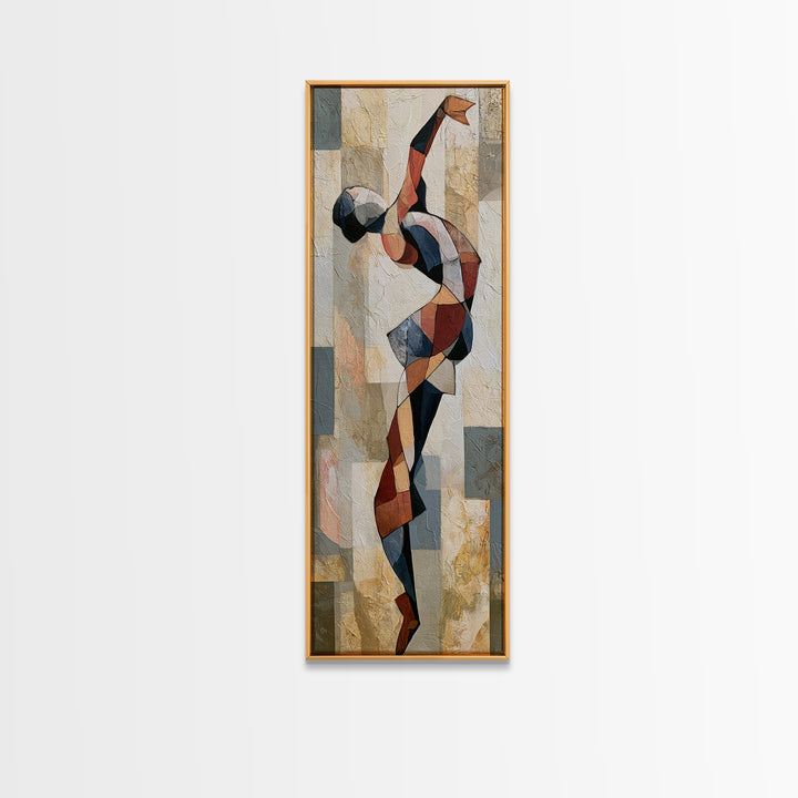 Dancer Figure Fractured into Vibrant Movement Canvas Print, Expressionist Art, Modern Art, Living Room Decor, Oil Painting, EXP-1x3-88