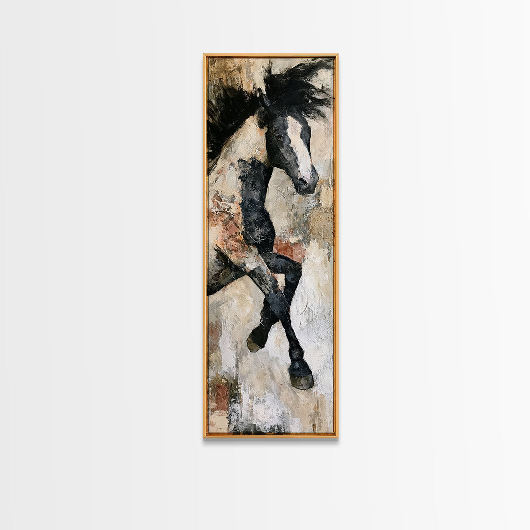 Expressionist Horse in Motion with Wild Mane Canvas Print, Expressionist Art, Room Decor, Living Room Decor, Expression, EXP-1x3-94