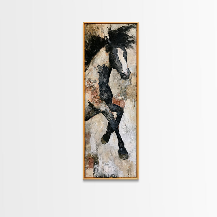 Expressionist Horse in Motion with Wild Mane Canvas Print, Expressionist Art, Room Decor, Living Room Decor, Expression, EXP-1x3-94