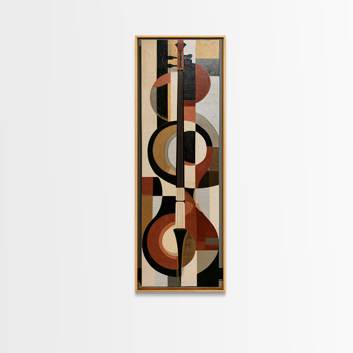 Violinist Painted in Electric Brush Marks Canvas Print, Expressionist Art, Boho Decor, Living Room Decor, Oil Painting, EXP-1x3-97