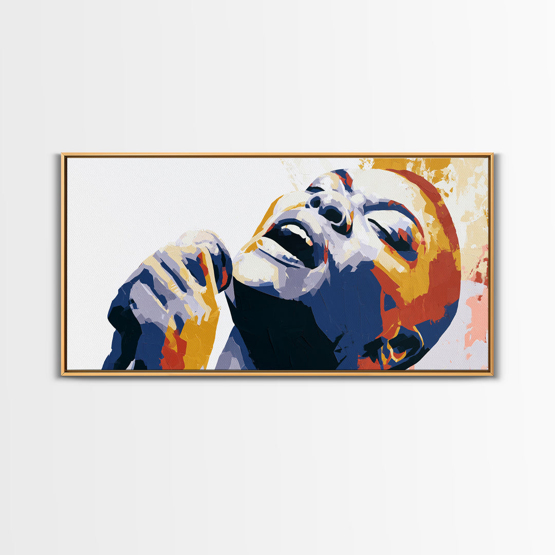 Portrait of a Singer Framed Canvas Print, Expressionist Art, Fine Art Print, Living Room Decor, Oil Painting, Expression, EXP-2x1-16