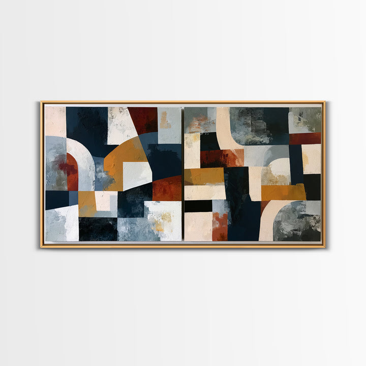 Stormy Landscape Painted Framed Canvas Print, Expressionist Art, Original Painting, Living Room Decor, Fine Art, Expression, EXP-2x1-23