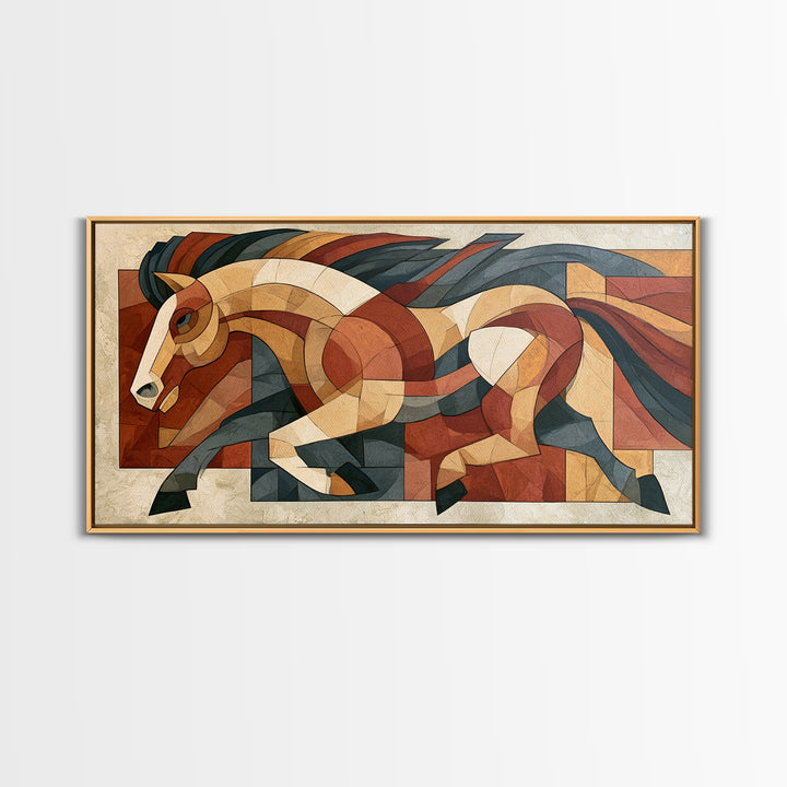 Expressionist Horse in Motion with Wild Mane Canvas Print, Expressionist Art, Painting, Living Room Decor, Fine Art, Expression, EXP-2x1-78