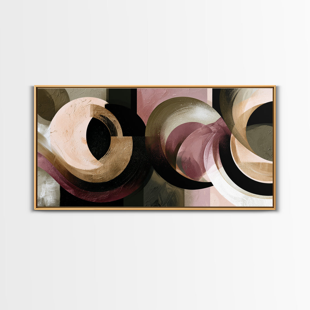 Moonlit Village with Swirling Unnatural Color Canvas Print, Expressionist Art, Boho Wall Art, Living Room Decor, Expression, EXP-2x1-80