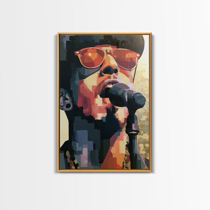 Portrait of a Singer Framed Canvas Print, Expressionist Art, Digital Prints, Living Room Decor, Oil Painting, Expression, EXP-2x3-100