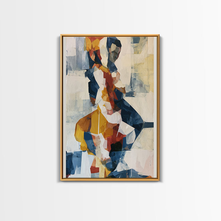 Dancer Figure Fractured into Vibrant Movement Canvas Print, Expressionist Art, Colorful Wall Art, Living Room Decor, Expression, EXP-2x3-36
