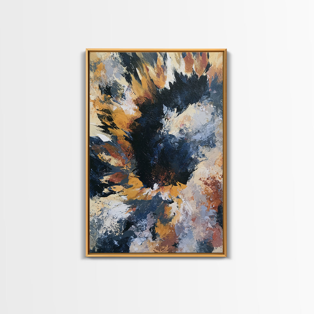 Sunflowers Twisting in Intense Painted Energy Canvas Print, Expressionist Art, Digital Prints, Living Room Decor, Expression, EXP-2x3-64