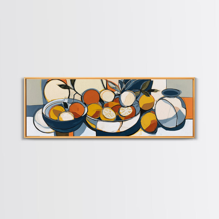 Bold Still Life of Fruit Framed Canvas Print, Expressionist Art, Downloadable Prints, Living Room Decor, Abstract Art, EXP-3x1-57