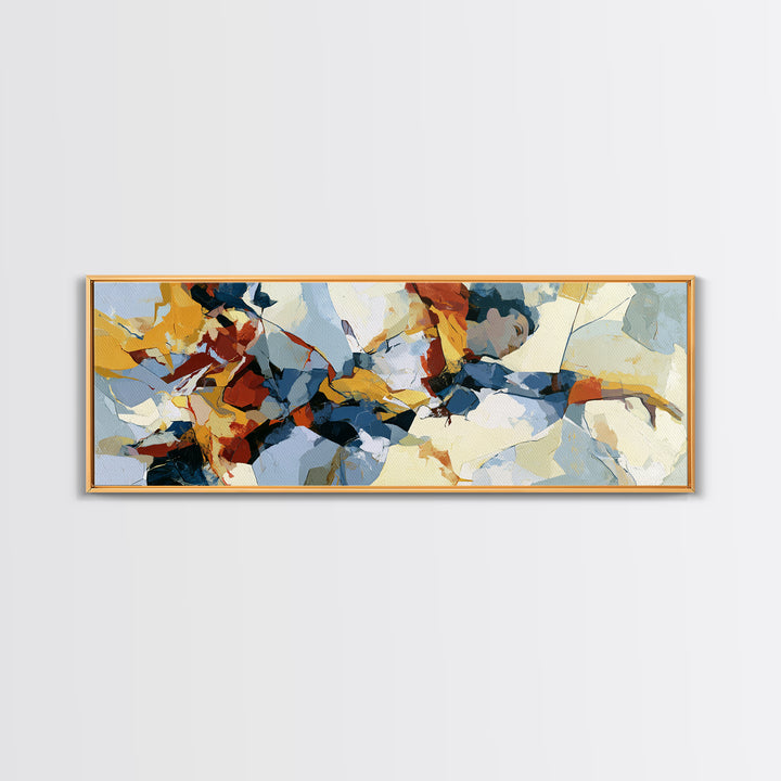 Dancer Figure Fractured into Vibrant Movement Canvas Print, Expressionist Art, Digital Art, Living Room Decor, Expression, EXP-3x1-92