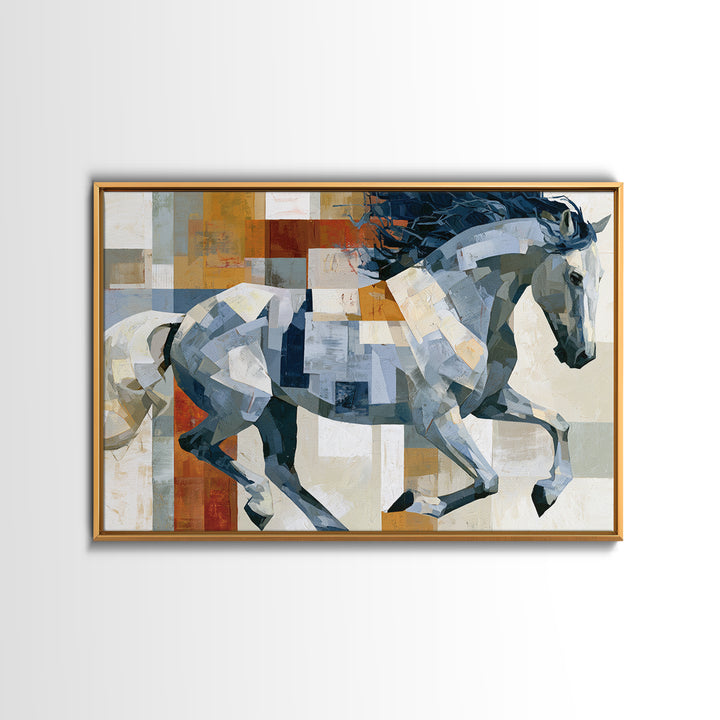 Expressionist Horse in Motion with Wild Mane Canvas Print, Expressionist Art, Abstract Art, Living Room Decor, Expression, EXP-3x2-14