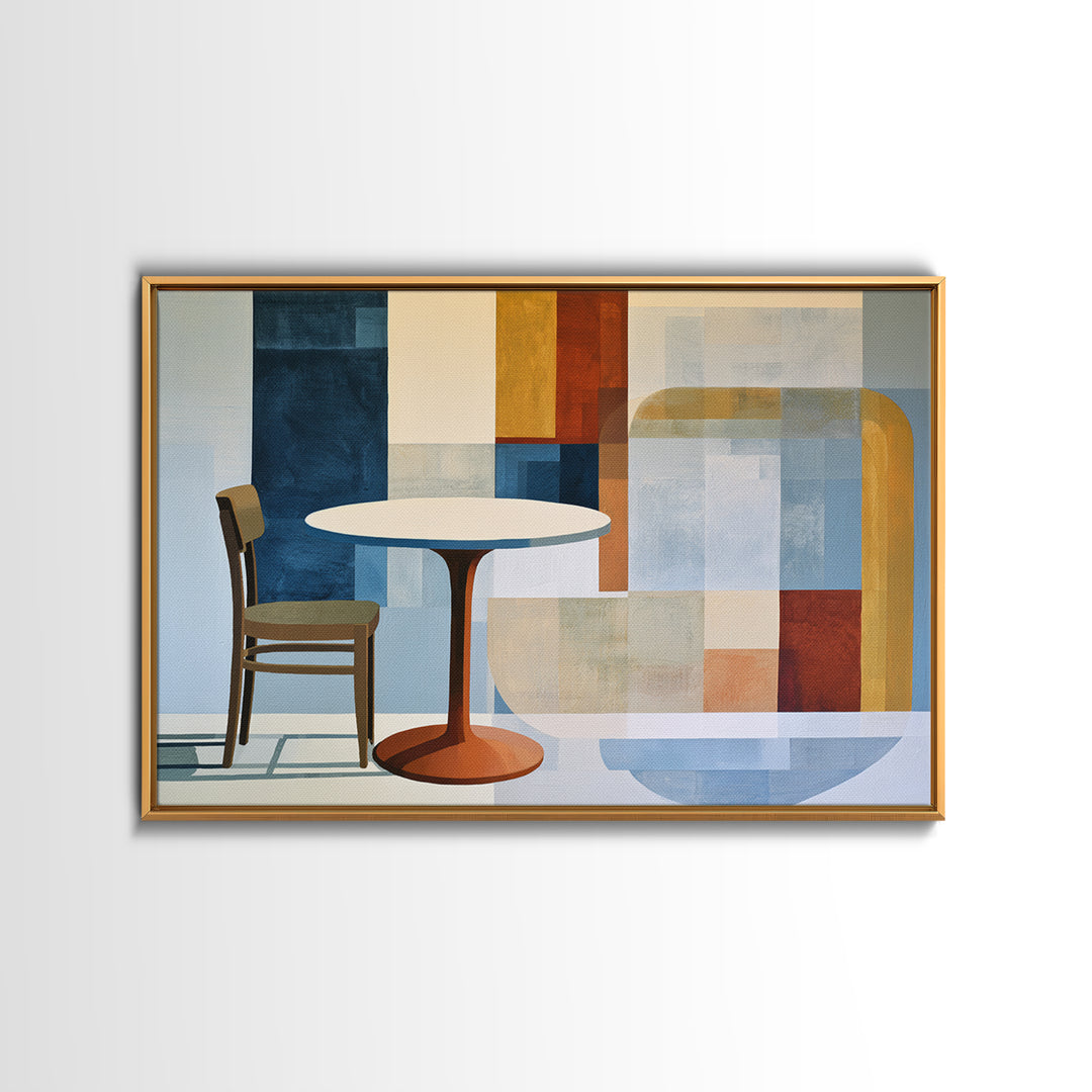 Lonely Caf Table Canvas Print, Expressionist Art, Downloadable Prints, Living Room Decor, Fine Art, Expression, EXP-3x2-33
