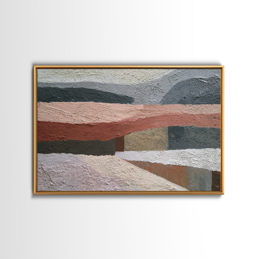 Stormy Landscape Painted Framed Canvas Print, Expressionist Art, Original Art, Living Room Decor, Fine Art, Expression, EXP-3x2-7
