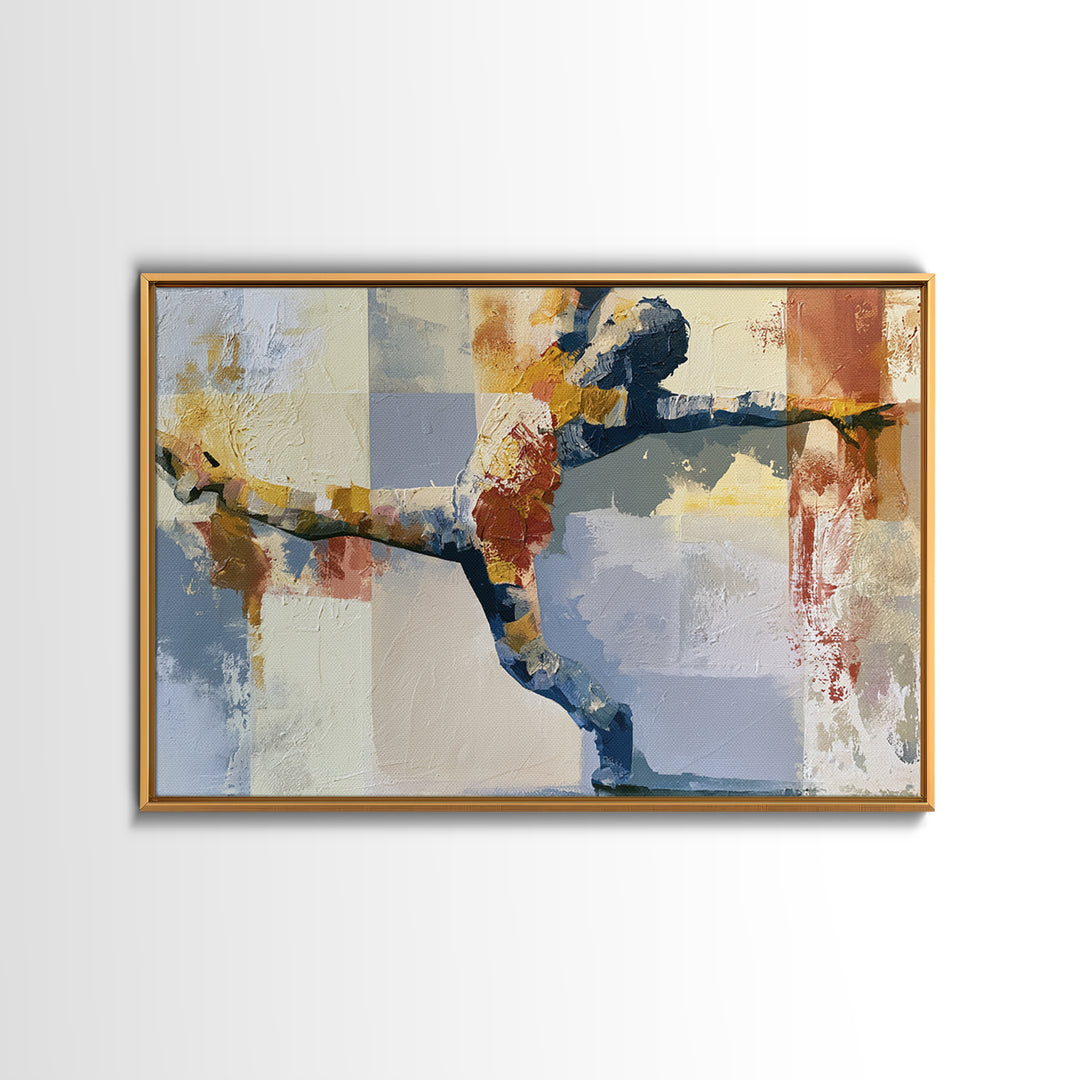 Dancer Figure Fractured into Vibrant Movement Canvas Print, Expressionist Art, Modern Wall Art, Living Room Decor, Expression, EXP-3x2-8