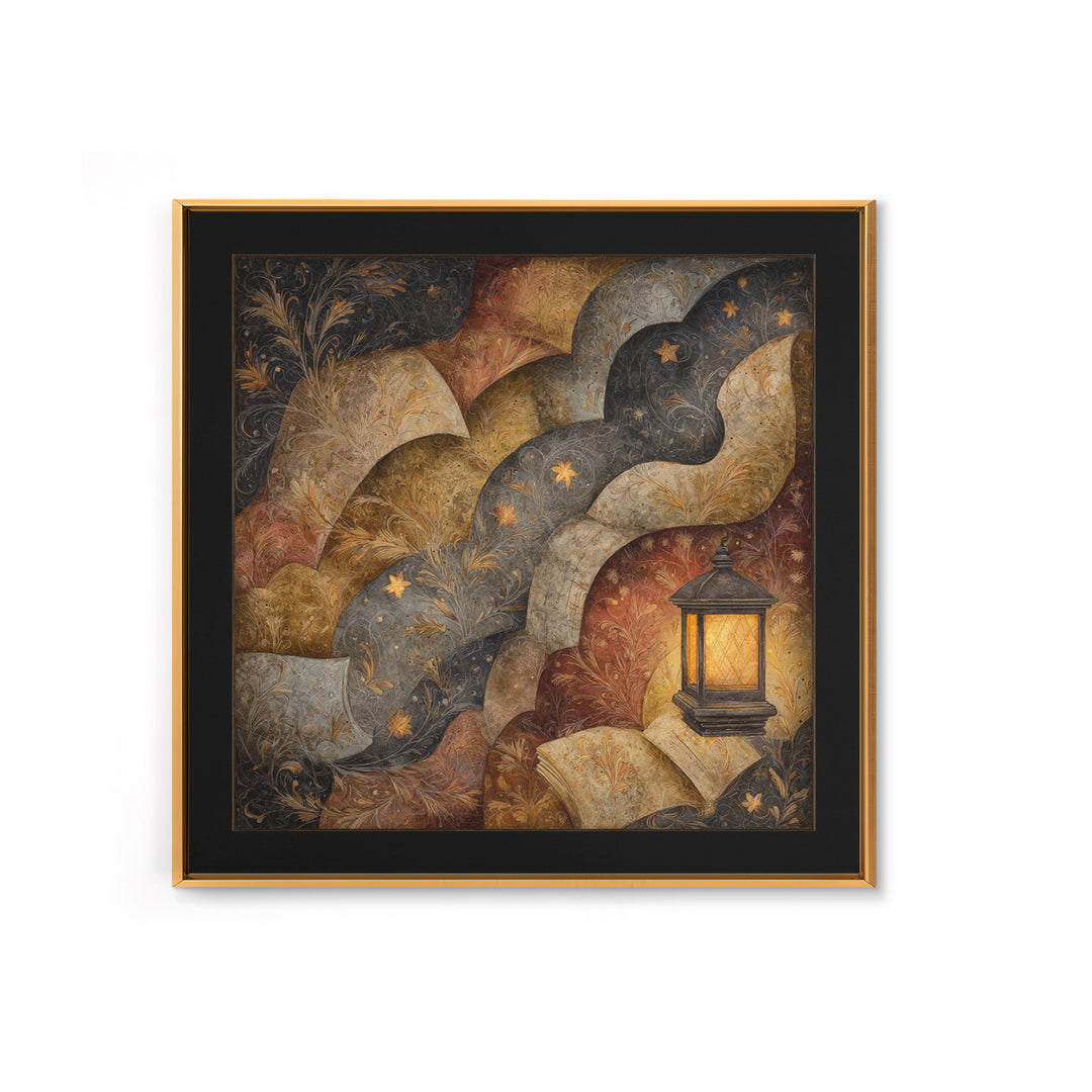 Phoenix Rising in Gold and Crimson Flames Framed Canvas Print, Fantasy Art, Fine Art Print, Living Room Decor, Fine Art, Mythic, FAN-1x1-29