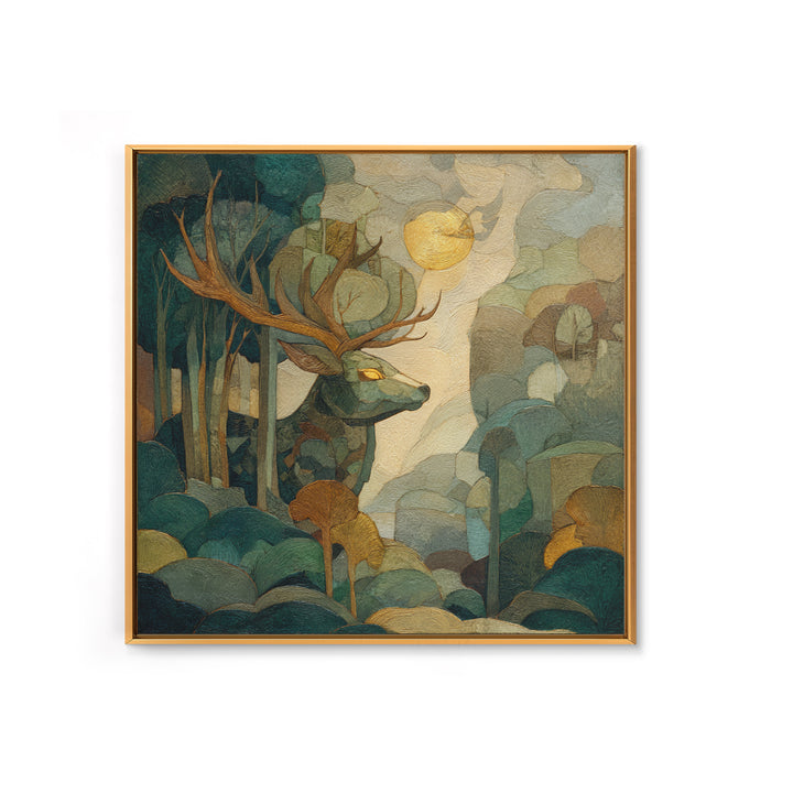 Giant Tree City Filled Framed Canvas Print, Fantasy Art, Statement Artwork, Living Room Decor, Abstract Art, Mythic, Wall Decor, FAN-1x1-57