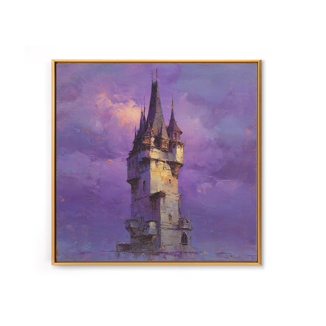 Armored Knight Facing a Glowing Portal Framed Canvas Print, Fantasy Art, Digital Print, Living Room Decor, Fine Art, Mythic, FAN-1x1-7