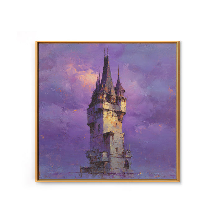 Armored Knight Facing a Glowing Portal Framed Canvas Print, Fantasy Art, Digital Print, Living Room Decor, Fine Art, Mythic, FAN-1x1-7