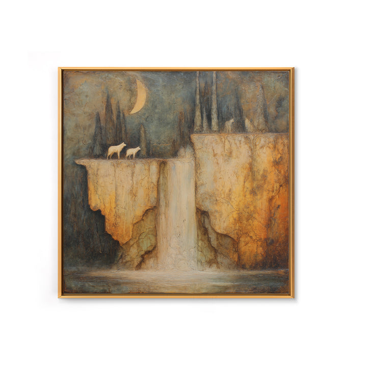 Dwarven Forge with Molten Gold Glow Canvas Print, Fantasy Art, Fantasy Home Decor, Living Room Decor, Fine Art, Mythic, FAN-1x1-90
