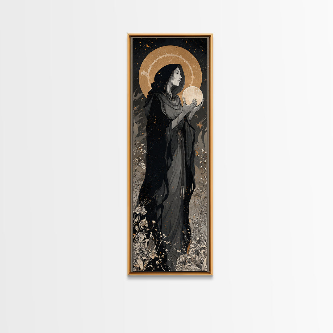 Elven Queen Portrait Canvas Print, Fantasy Art, Fantasy Art Print, Living Room Decor, Fine Art, Mythic, Textured Painting, FAN-1x3-14