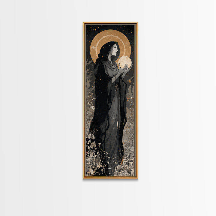 Elven Queen Portrait Canvas Print, Fantasy Art, Fantasy Art Print, Living Room Decor, Fine Art, Mythic, Textured Painting, FAN-1x3-14