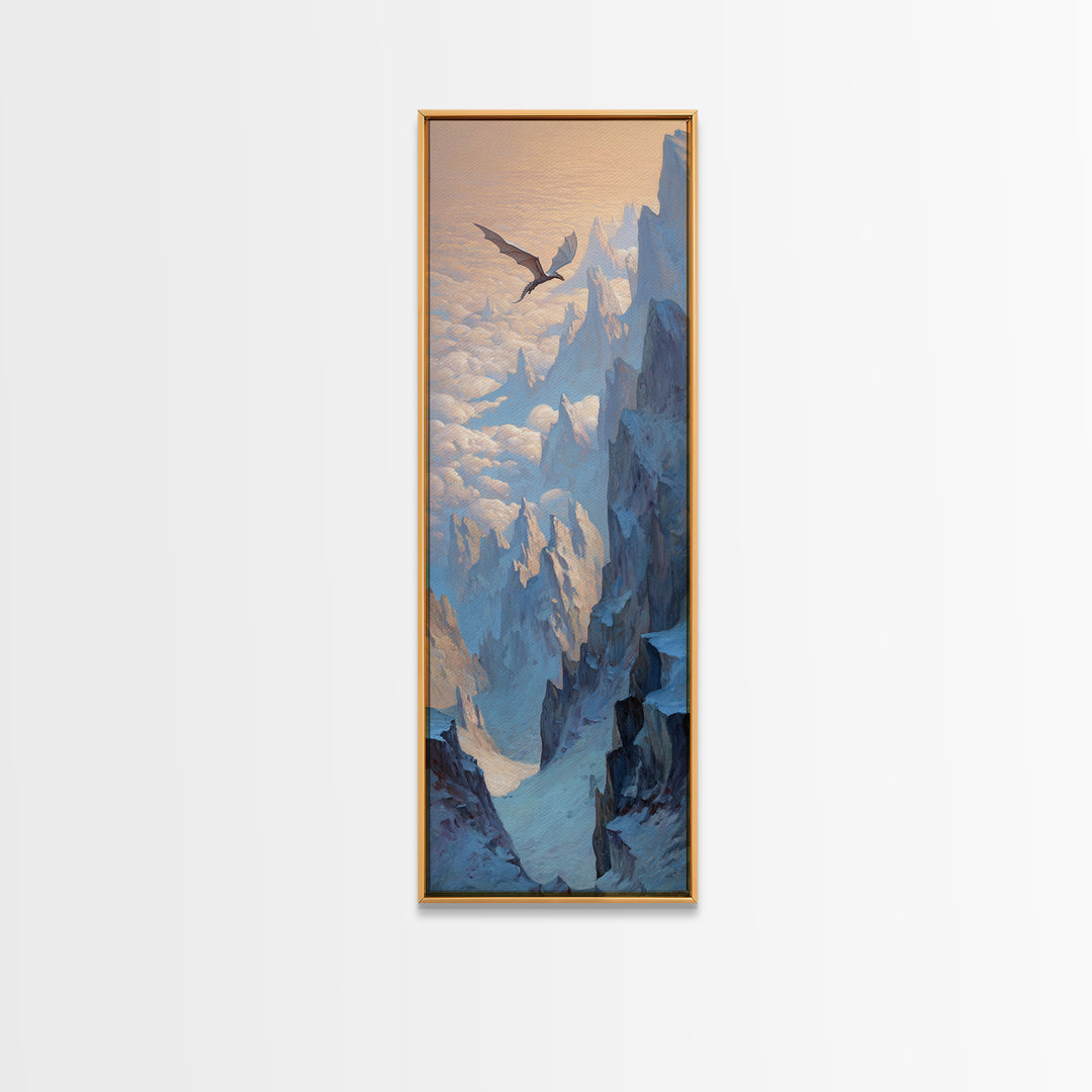 Griffin Perched on a Castle Wall Canvas Print, Fantasy Art, Final Fantasy Art, Living Room Decor, Mythic, Statement Artwork, FAN-1x3-22