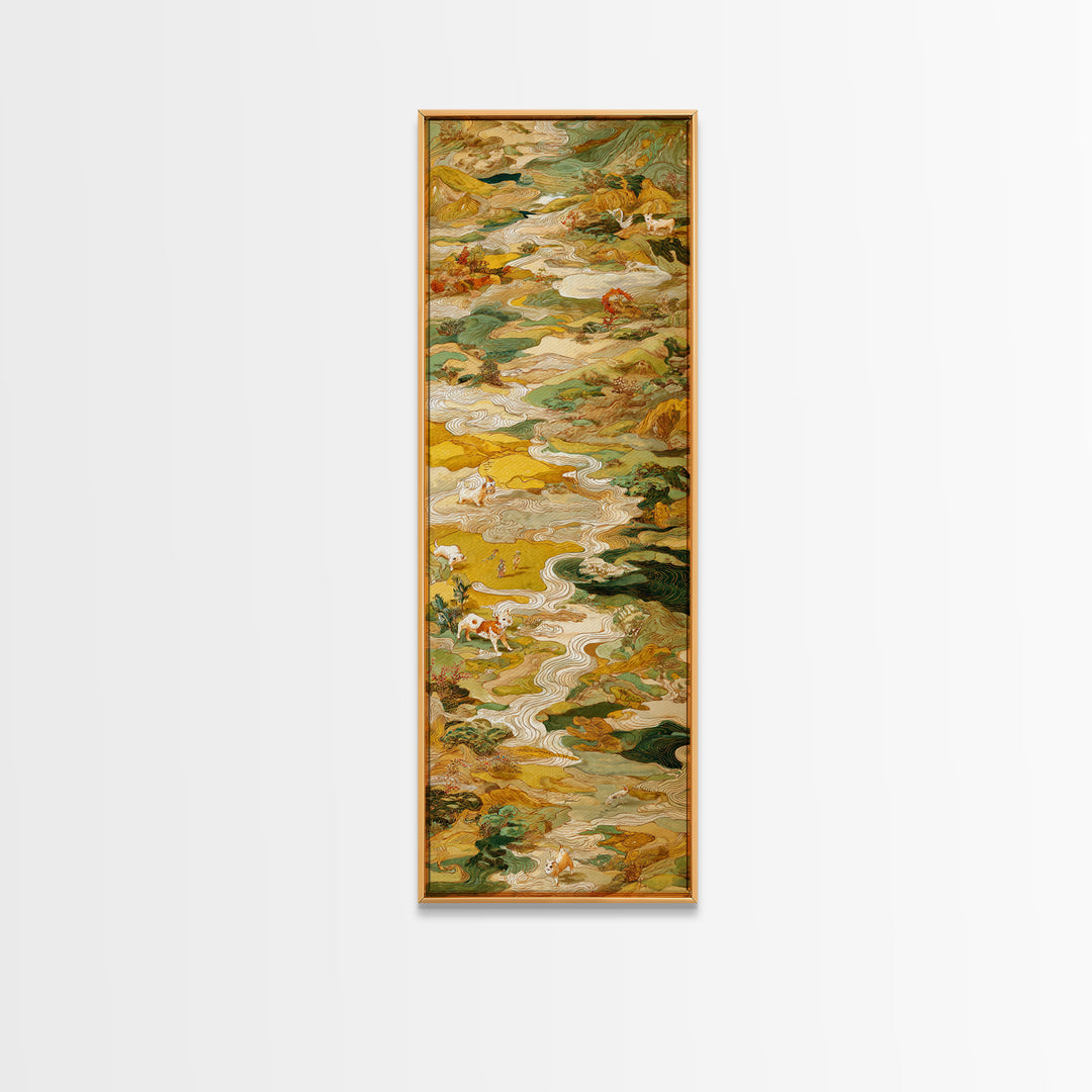 Dragon Soaring Above Jagged Mountain Peaks Canvas Print, Fantasy Art, Statement Artwork, Living Room Decor, Oil Painting, FAN-1x3-37