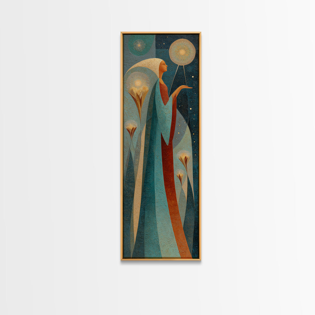 Elven Queen Portrait Canvas Print, Fantasy Art, Luxury Decor, Living Room Decor, Fine Art, Mythic, Art Prints, Digital Art, FAN-1x3-86