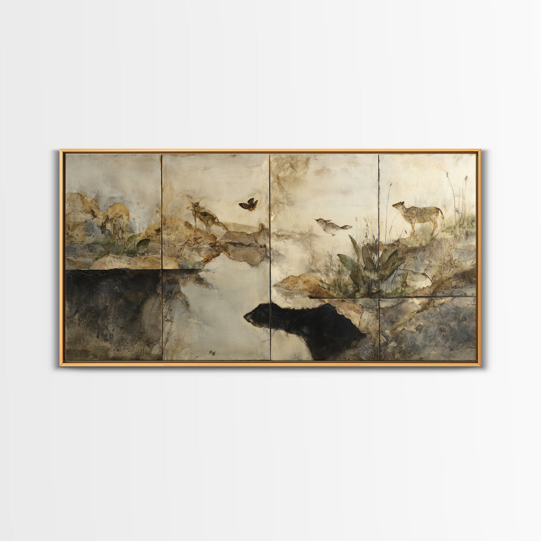Celestial Dragon Wrapped Around a Moon Framed Canvas Print, Fantasy Art, Art Print, Living Room Decor, Fine Art, Mythic, FAN-2x1-10