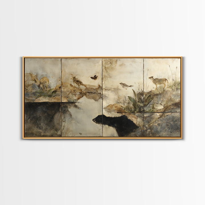 Celestial Dragon Wrapped Around a Moon Framed Canvas Print, Fantasy Art, Art Print, Living Room Decor, Fine Art, Mythic, FAN-2x1-10