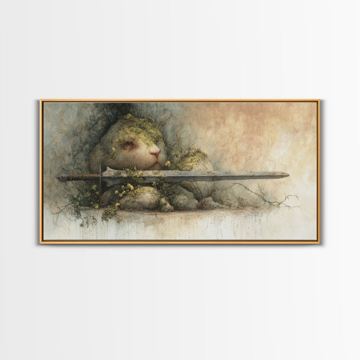 Mermaid Lagoon with Bioluminescent Water Canvas Print, Fantasy Art, Whimsical Art, Living Room Decor, Fine Art, Mythic, FAN-2x1-76