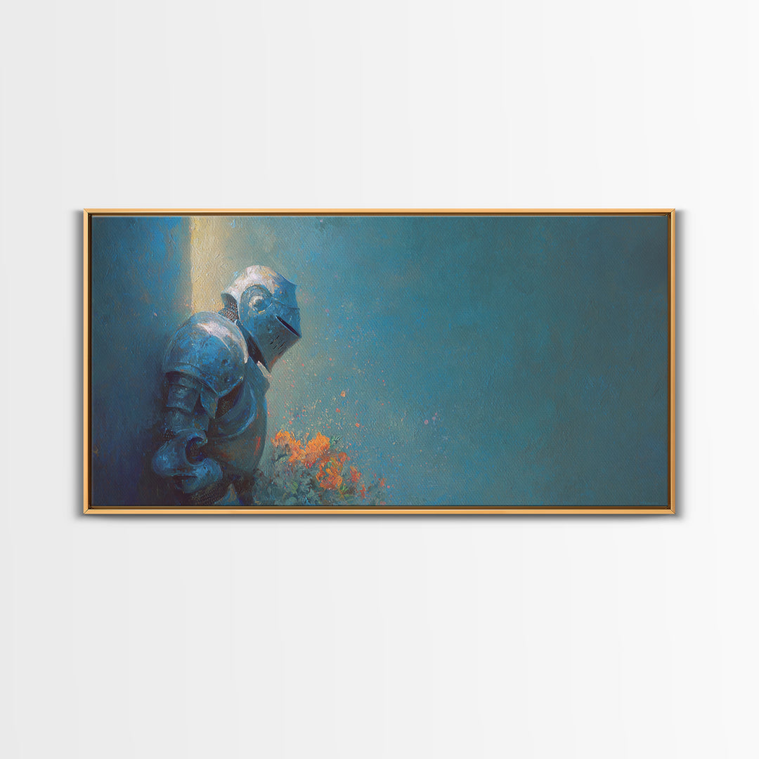 Sea Serpent Beneath a Stormy Ship Silhouette Framed Canvas Print, Fantasy Art, Fantasy Wall Art, Living Room Decor, Mythic, FAN-2x1-87