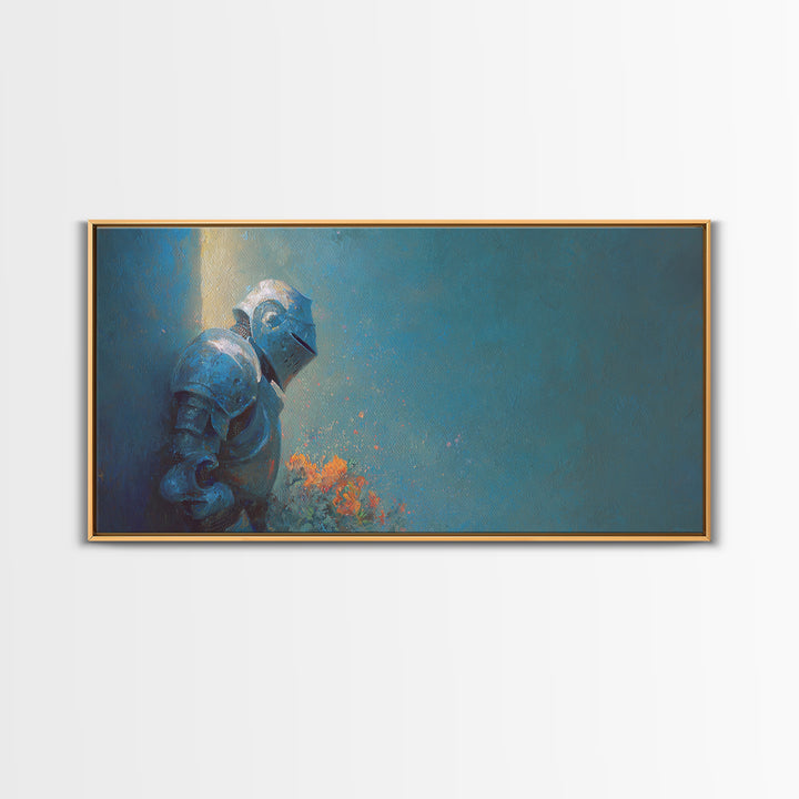 Sea Serpent Beneath a Stormy Ship Silhouette Framed Canvas Print, Fantasy Art, Fantasy Wall Art, Living Room Decor, Mythic, FAN-2x1-87