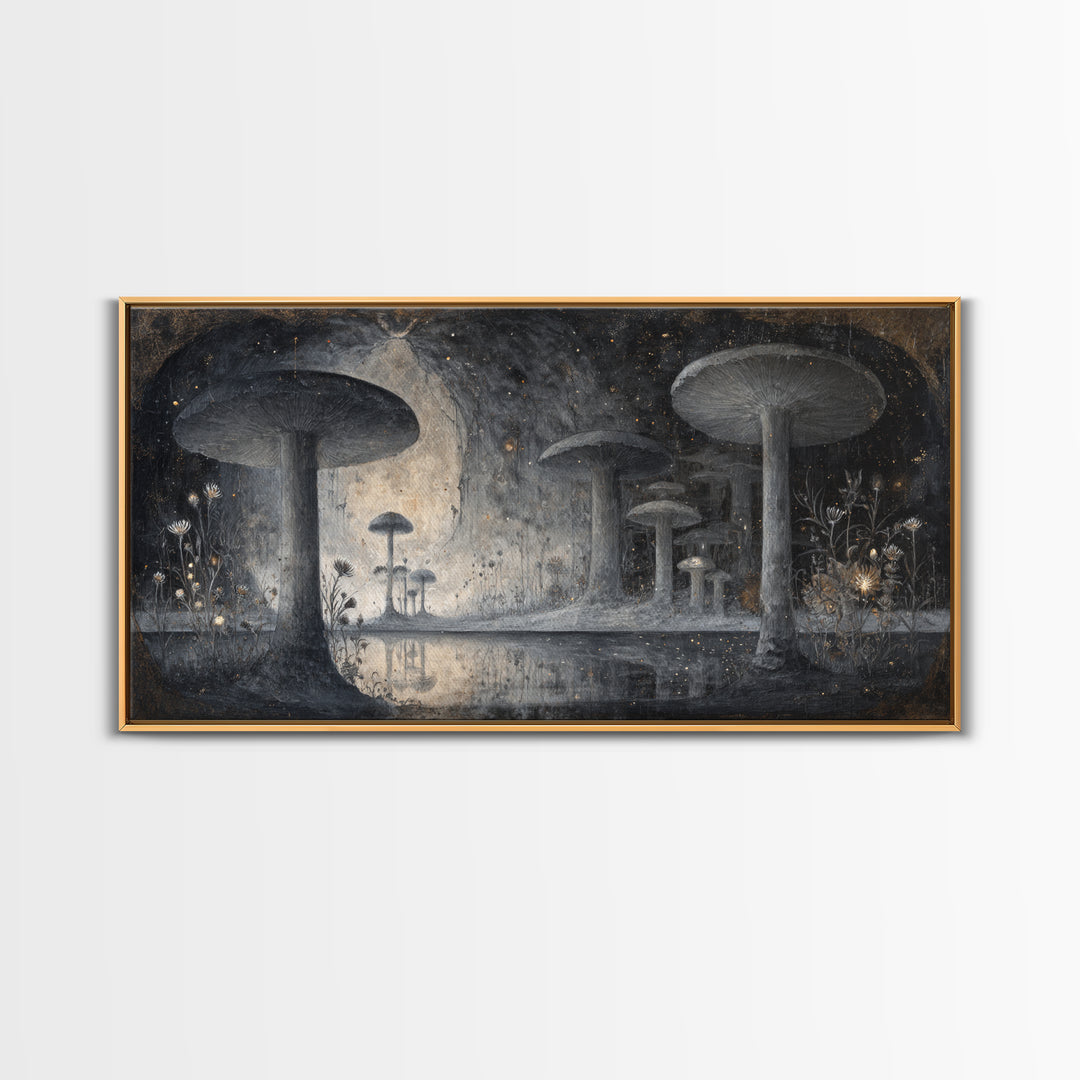 Floating Island with Waterfalls and Ancient Ruins Canvas Print, Fantasy Art, Sensual Fantasy Art, Living Room Decor, Mythic, FAN-2x1-95