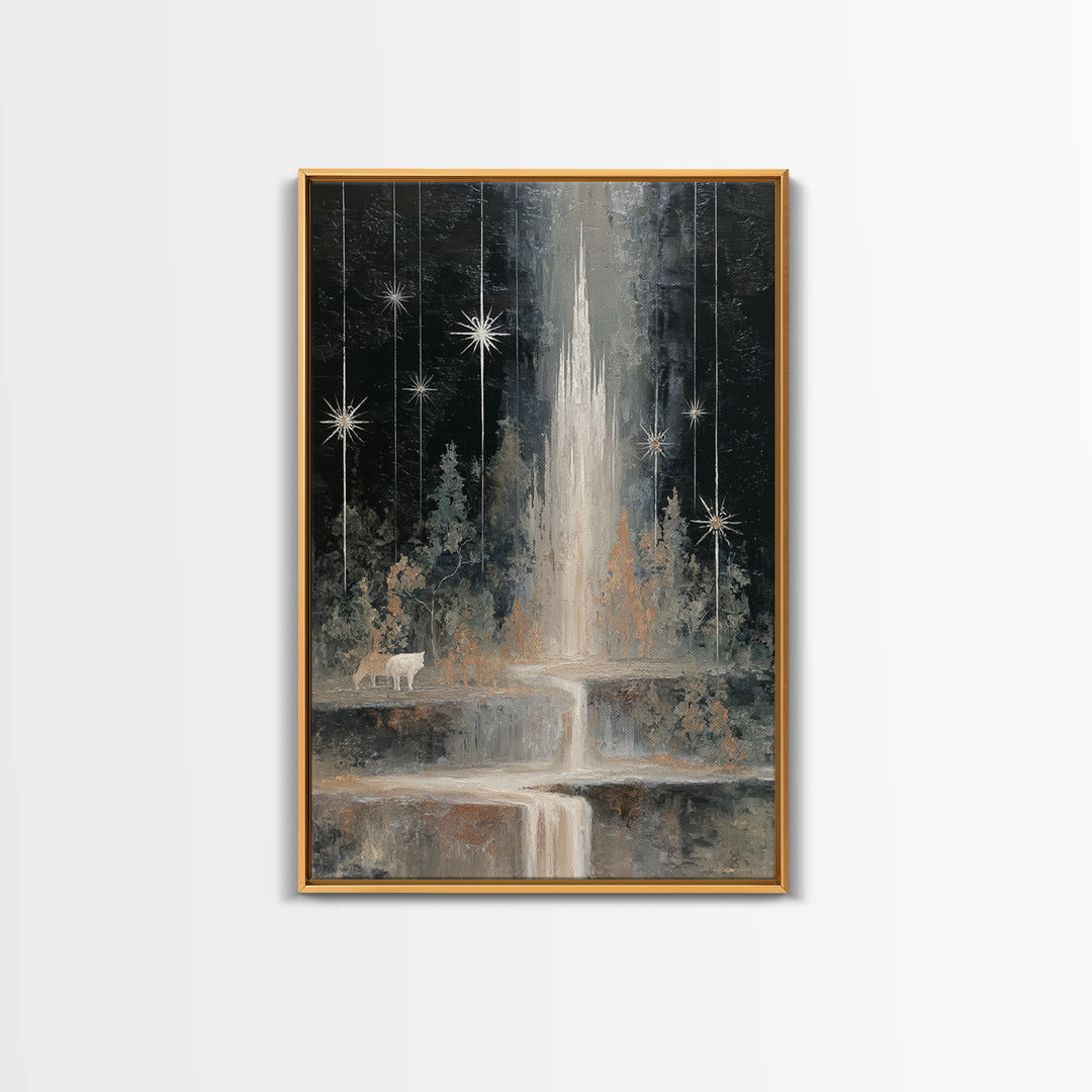 Giant Tree City Filled Framed Canvas Print, Fantasy Art, Painting, Living Room Decor, Abstract Art, Mythic, Gothic Art, FAN-2x3-17