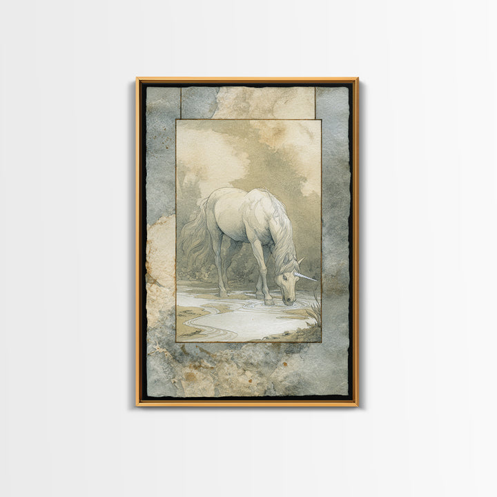 Ancient Map Landscape Framed Canvas Print, Fantasy Art, Contemporary Art, Living Room Decor, Fine Art, Mythic, Printable Art, FAN-2x3-21