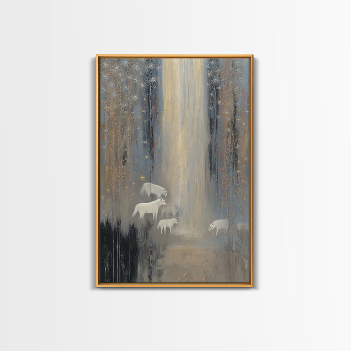 Faerie Market under Giant Mushrooms Framed Canvas Print, Fantasy Art, Wall Art, Living Room Decor, Abstract Art, Mythic, FAN-2x3-47