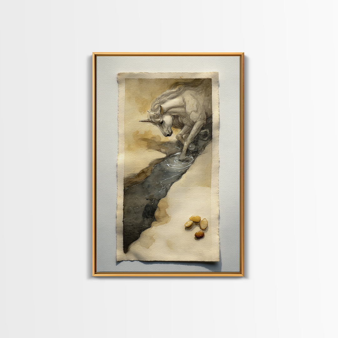 Sea Serpent Beneath a Stormy Ship Silhouette Framed Canvas Print, Fantasy Art, Room Decor, Living Room Decor, Oil Painting, FAN-2x3-51