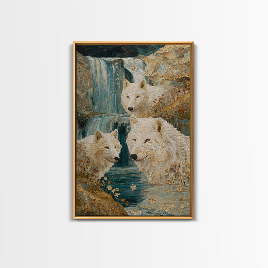 Floating Island with Waterfalls and Ancient Ruins Canvas Print, Fantasy Art, Watercolor Painting, Living Room Decor, Mythic, FAN-2x3-83