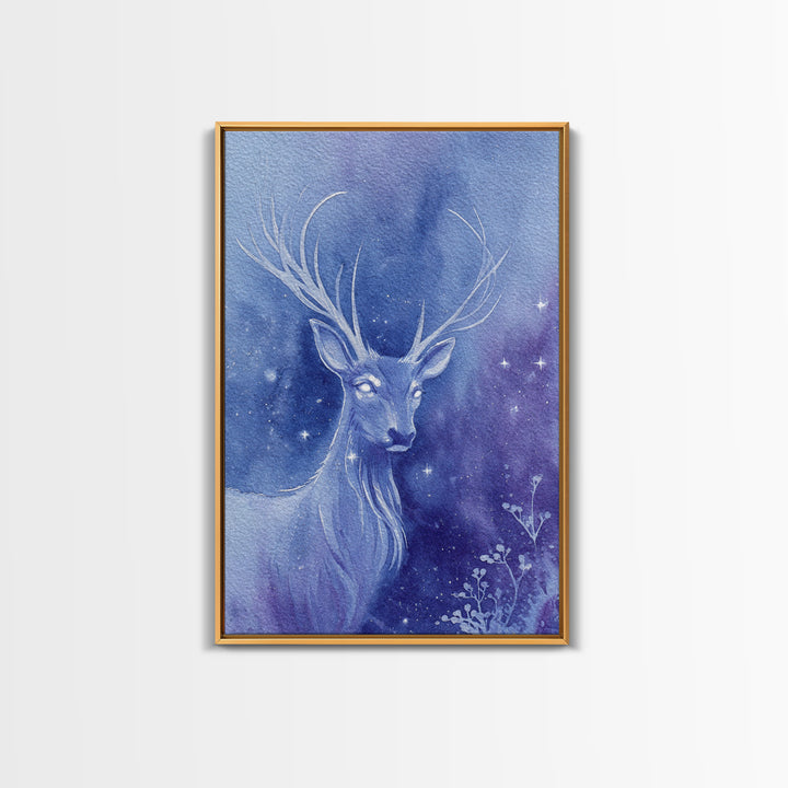 Crystal Cave with Luminous Blue Reflections Canvas Print, Fantasy Art, Print, Living Room Decor, Abstract Art, Mythic, FAN-2x3-86