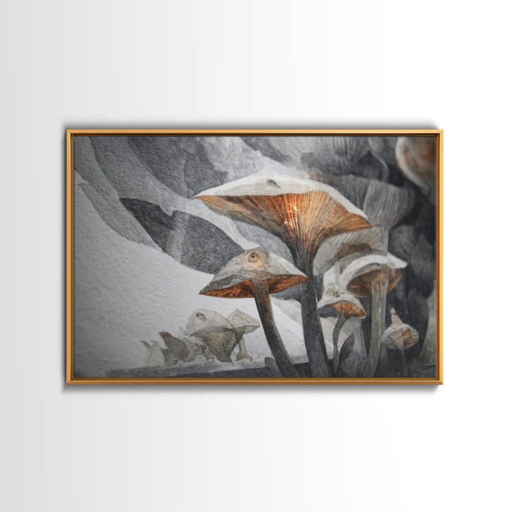 Forest Spirit with Antlers and Glowing Eyes Framed Canvas Print, Fantasy Art, Gallery Decor, Living Room Decor, Mythic, FAN-3x2-64