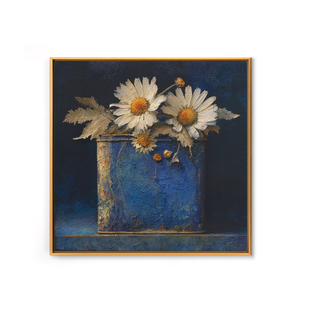 Weathered Horseshoe and Wildflowers Framed Canvas Print, Farmhouse Art, Gallery Wall, Farmhouse Decor, Oil Painting, Harvest, FAR-1x1-21