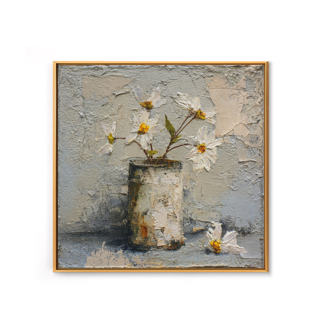Sunflowers in a Galvanized Metal Bucket Canvas Print, Farmhouse Art, Digital Wall Art, Farmhouse Decor, Fine Art, Harvest, FAR-1x1-3