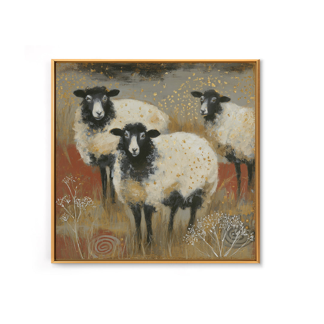 Rustic Barn in Golden Field Light Framed Canvas Print, Farmhouse Art, Botanical Art, Farmhouse Decor, Fine Art, Harvest, FAR-1x1-74