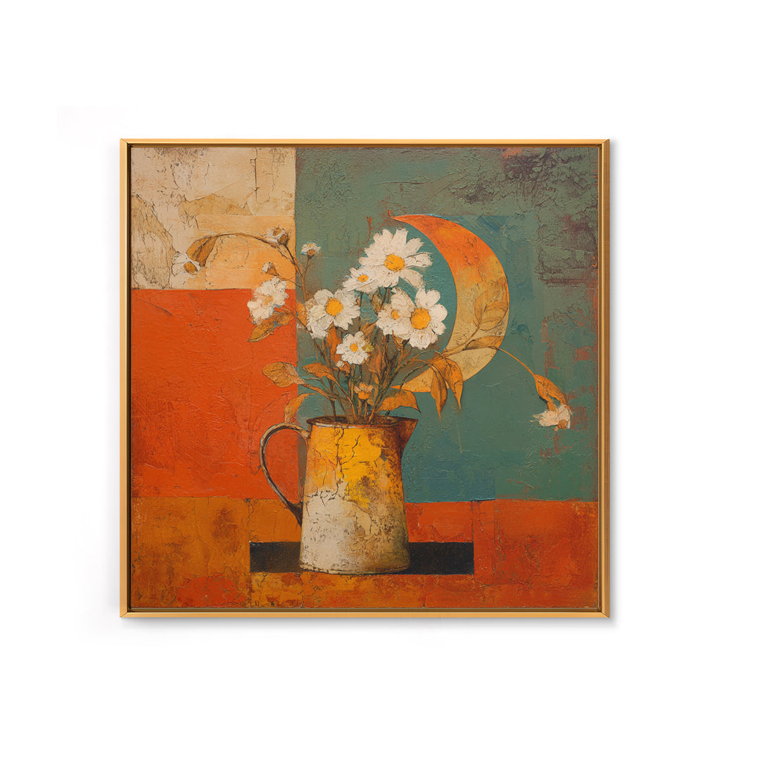 Sunflowers in a Galvanized Metal Bucket Canvas Print, Farmhouse Art, Modern Decor, Farmhouse Decor, Fine Art, Harvest, FAR-1x1-75
