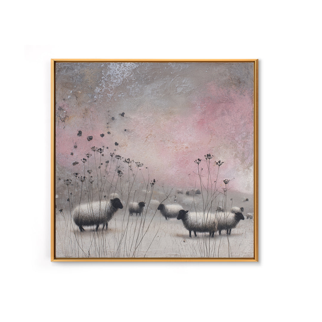 Farmhouse Wreath of Cotton Stems and Eucalyptus Canvas Print, Farmhouse Art, Landscape Art, Farmhouse Decor, Fine Art, Harvest, FAR-1x1-92