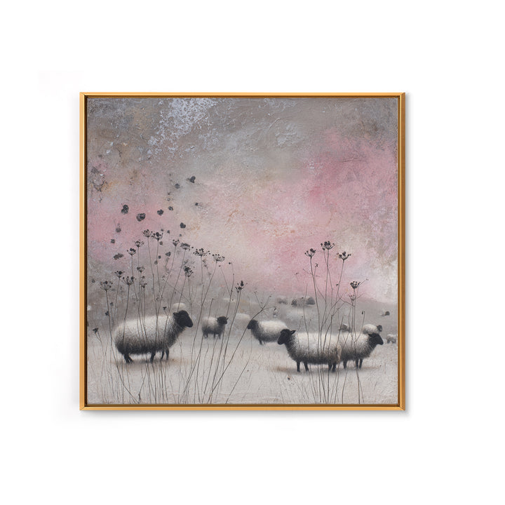 Farmhouse Wreath of Cotton Stems and Eucalyptus Canvas Print, Farmhouse Art, Landscape Art, Farmhouse Decor, Fine Art, Harvest, FAR-1x1-92