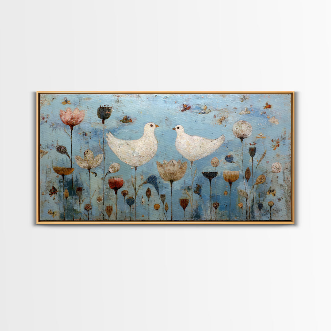 Sunflowers in a Galvanized Metal Bucket Framed Canvas Print, Farmhouse Art, Farmhouse Decor, Watercolor Art, Harvest, FAR-2x1-23