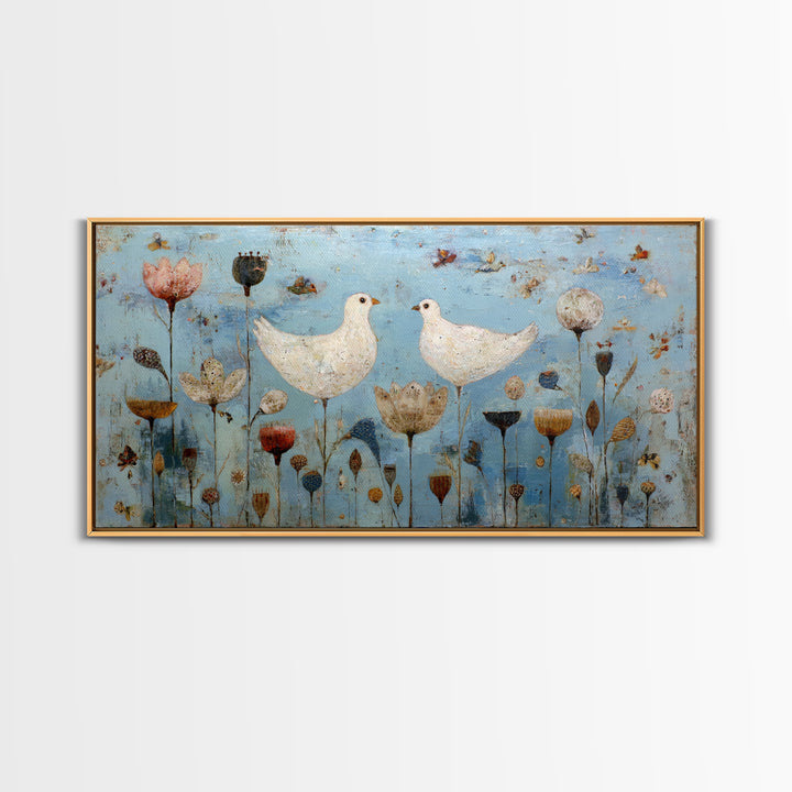 Sunflowers in a Galvanized Metal Bucket Framed Canvas Print, Farmhouse Art, Farmhouse Decor, Watercolor Art, Harvest, FAR-2x1-23